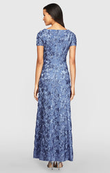 Petite Evelyn Rosette Lace Long Gown
