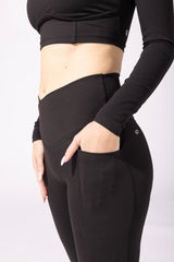 Crisscross Hourglass® Bell Bottom with Pockets - Black