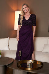 Long Empire Waist Dress with Soutache Bodice, Puff Sleeve Detail and Cascade Ruffle Skirt