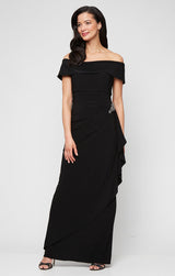 Nora Off-the-Shoulder Matte Jersey Dress