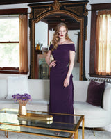 Nora Off-the-Shoulder Matte Jersey Dress