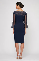 Petite Gabrielle Bell Sleeved Crepe Dress