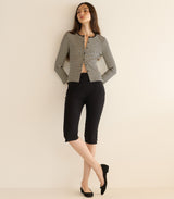 AMELIE TEE -- BLACK NANTUCKET STRIPE