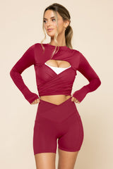 Crisscross Hourglass® Midi Shorts with Pockets - Ruby