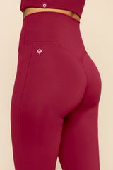 Crisscross Hourglass® Flared Leggings with Pockets - Ruby