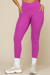 Crisscross Hourglass® Leggings with Pockets - Royal Orchid