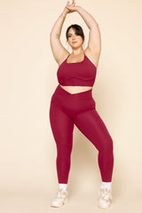 Crisscross Hourglass® Leggings with Pockets - Ruby