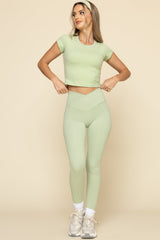 Crisscross Hourglass® Leggings with Pockets - Pistachio