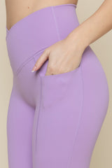 Crisscross Hourglass® Flared Leggings with Pockets - Mystic Purple