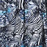 Abstract Ruched 1/2 Sleeve Midi Dress