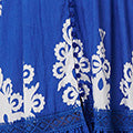 Ikat Print Cap Sleeve Lace Midi Dress