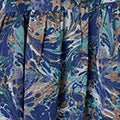 Printed Long Sleeve Pleated Short Dress