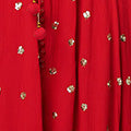 Sparkly Cap Sleeve Tassel Tie Maxi Dress