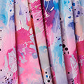 Abstract 3/4 Sleeve Midi Wrap Dress