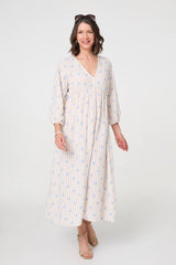 Striped Long Sleeve Empire Maxi Dress