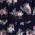 Floral Lace Tiered 3/4 Sleeve Maxi Dress