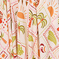 Printed V-Neck Shirred Knee Length Dress