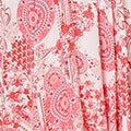 Paisley Print Shirred Knee Length Dress