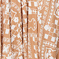 Printed Shirred Knee Length Dress