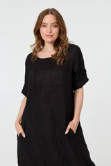 Oversized 3/4 Sleeve Midi Dress