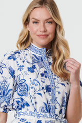 Printed Tie Waist 1/2 Sleeve Short Dress