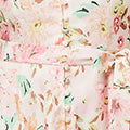 Floral Puff Sleeve High Neck Short Dress