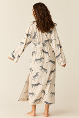 Kaia Cloud Jersey Kimono Robe in Animalia
