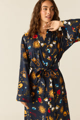 Kaia Cloud Jersey Kimono Robe in Mystic