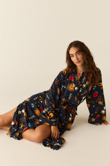 Kaia Cloud Jersey Kimono Robe in Mystic