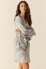 Meadow Cloud Jersey Classic Short Robe in Whisper