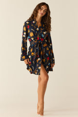 Meadow Cloud Jersey Classic Short Robe in Mystic