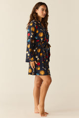 Meadow Cloud Jersey Classic Short Robe in Mystic