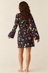 Meadow Cloud Jersey Classic Short Robe in Mystic