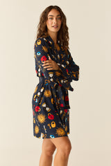 Meadow Cloud Jersey Classic Short Robe in Mystic