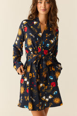 Meadow Cloud Jersey Classic Short Robe in Mystic