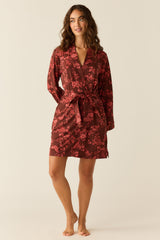 Meadow Cloud Jersey Classic Short Robe in Botanical