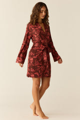 Meadow Cloud Jersey Classic Short Robe in Botanical