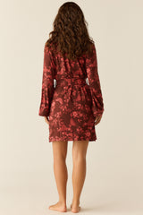 Meadow Cloud Jersey Classic Short Robe in Botanical