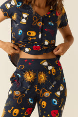 Nadia Cloud Jersey PJ Set in Mystic