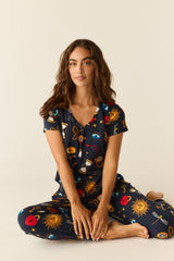 Nadia Cloud Jersey PJ Set in Mystic