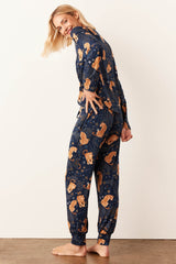 Shari Cloud Jersey PJ Set in Cosmic Jungle