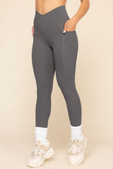 Crisscross Hourglass® Leggings with Pockets - Slate
