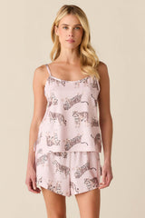 Jenna Cloud Jersey PJ Set in Tiger Lily