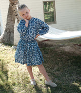 LITTLE MARCHE TOP -- BLEU SOLEIL FLEURIT