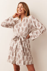 Meadow Cloud Jersey Classic Short Robe in Boheme