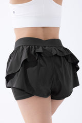 On the Run Ruffle Short - Black