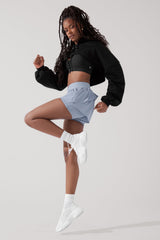On the Run Ruffle Short - Blue Breeze