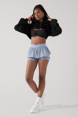 On the Run Ruffle Short - Blue Breeze