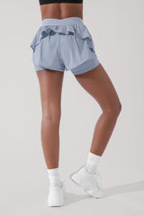 On the Run Ruffle Short - Blue Breeze