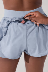On the Run Ruffle Short - Blue Breeze
